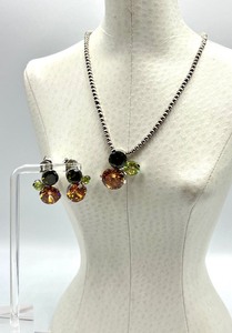 lot 30 image: Dazzling QGI Sterling and Rhinestone Necklace & Earrings Set