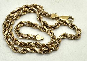 lot 37 image: 14k Yellow Gold Rope Necklace