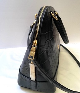 lot 12B image: Coach Black Sierra Crocodile Leather Satchel with Crossbody Strap