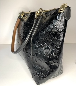 lot 18B image: Coach Black Patent Leather Ava Tote