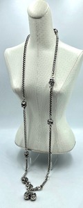 lot 51 image: Unique Design Silver Tone Long Necklace