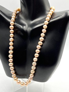 lot 57 image: Strand of Pale Pink Pearls with 18k Clasp