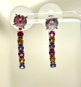 lot 90 image: 14k and Multi Gemstone Dangle Earrings