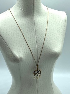 lot 302 image: Antique Victorian 14k, Sapphire and Pearl Necklace