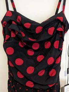 lot 204 image: New Dolce and Gabbana Ruched Polka Dot Dress