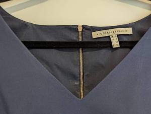 lot 213 image: Victoria Beckham Navy Stretch Pencil Dress