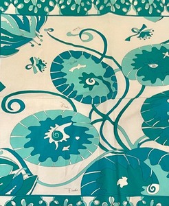 lot 116 image: Terrific Teal Accented Scarf by Emilio Pucci