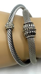 lot 80 image: Two Silver Tone Bracelets