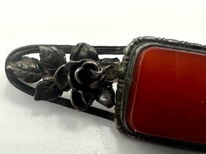 lot 314 image: Antique Carnelian and Sterling Stick Pin