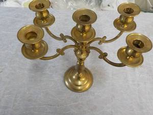 lot 32 image: Brass 5 Candle Holder 10 tall...
