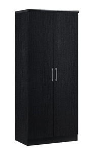 lot 281 image: HODEDAH 2-Door Black Armoire with Shelves (OPEN BOX)