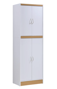 lot 283 image: HODEDAH 4-Door White Kitchen Pantry (OPEN BOX)