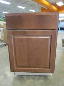 lot 219 image: Hampton Bay Madison 24 in x 34.5 in x 24 in Base Cabinet in Chestnut