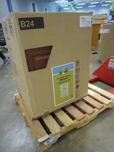 lot 220 image: Hampton Bay Madison 24 in x 34.5 in x 24 in Base Cabinet in Chestnut
