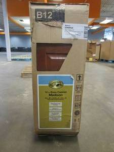 lot 221 image: Hampton Bay Madison 12 in x 34.5 in x 24 in Base Cabinet in Chestnut
