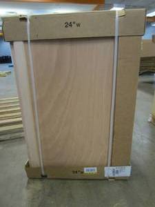 lot 247 image: Hampton Bay 24 in. x 36 in. x 12 in. Assembled Wall Cabinet in Unfinished Beech (SCRATCH & DENT)