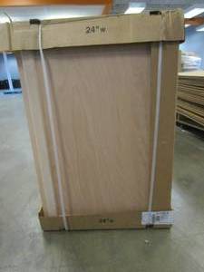 lot 248 image: Hampton Bay 24 in. x 36 in. x 12 in. Assembled Wall Cabinet in Unfinished Beech (SCRATCH & DENT)