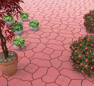 lot 245 image: LOT OF 2 - Pure Garden 50-LG1172 Set of 6 Interlocking Look Patio Tiles, Brick Red