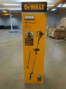 lot 288 image: DEWALT 10 in. 27cc Gas 2-Cycle Pole Saw with Automatic Chain Oiler and Attachment Capabilities DXGP210 - USED OPEN BOX, WORKS