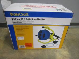 lot 291 image: BrassCraft 516 in. x 50 ft. Cable Drum Machine - OPEN BOX, WORKS