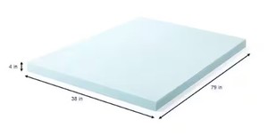 lot 286 image: Lucid Comfort Collection 4 in. Gel and Aloe Infused Memory Foam Topper - Twin XL