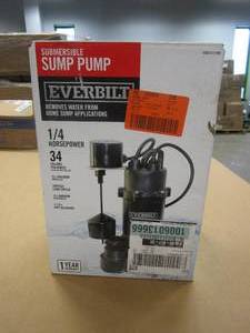 lot 308 image: Everbilt 14 HP Aluminum Sump Pump Vertical Switch - LOOKS USED