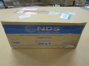 lot 321 image: Case of NDS 5 in. Pro Series Channel Drain 6° Bend Qwik-Turn Deep Profile Radius Coupling, Gray. - OPEN BOX