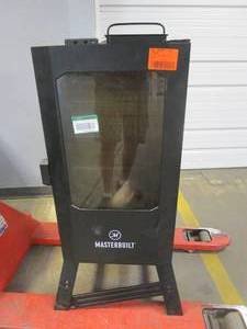 lot 329 image: Masterbuilt 30 in. Digital Electric Smoker in Black MB20070421, ELECTRONICS WORK, SMOKER IS VERY WELL SEASONED (USED) - FOR RESTOREPARTS