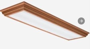 lot 353 image: Lithonia Lighting Cambridge 1-Light 48.93-in Oak LED Flush Mount Light ENERGY STAR, FMFL - OPEN BOX