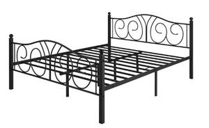 lot 357 image: VECELO Black Full Size Metal Platform Bed Frame 54 in. Foundation with Deluxe Headboard and Footboard, KHD-YT-F18 - OPEN BOX