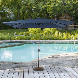 lot 36 image: Seasons Sentry 7x10 Rectangle Market Umbrella - Midnight Mod (Blue)