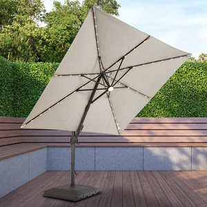 lot 41 image: Seasons Sentry 10 Square Solar LED Cantilever Umbrella