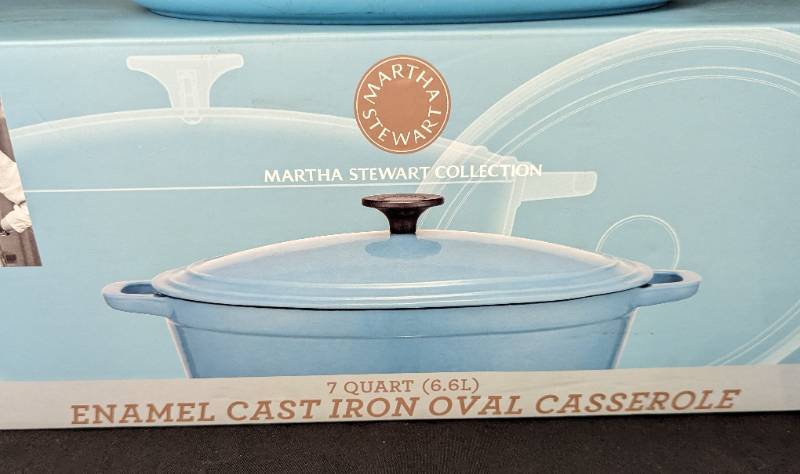 Martha Stewart 7-Quart Enamel on Cast Iron Dutch Oven (Blue) 