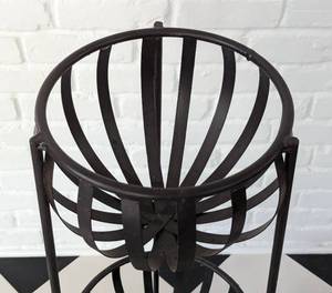 lot 127 image: Tiered Black Metal Stand
