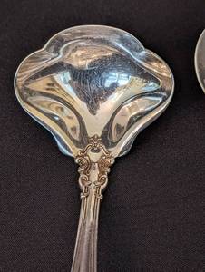 lot 23 image: Gorham Chantilly Sterling Silver Serving Spoons and Fork
