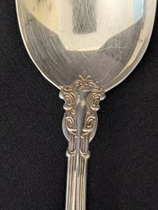 lot 24 image: Pair of Gorham Chantilly Sterling Silver Serving Spoons