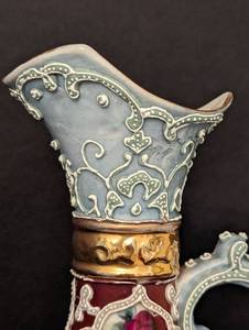 lot 40 image: Nippon Hand Painted Net and Scrollwork Floral Pitcher