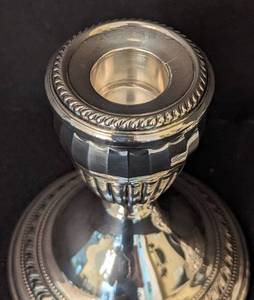 lot 41 image: Pair of Weighted Sterling Silver Candleholders