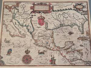 lot 82A image: Framed The New World Map Print