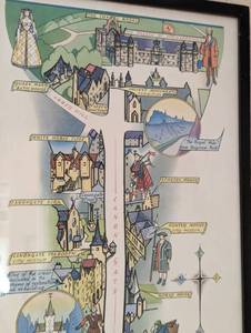 lot 88 image: Framed Pictorial Map of Edinburgh Castle