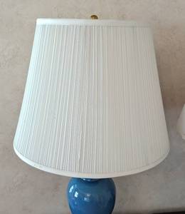 lot 92 image: Pair of Blue Ceramic Table Lamps