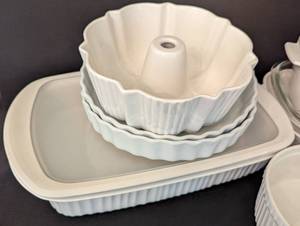 lot 135 image: White Baking Dishes Including Corningware