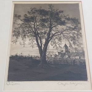 lot 147 image: Pair of Framed Vintage Etching Prints
