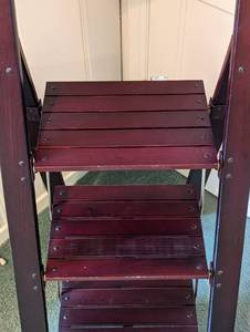 lot 156 image: Mahogany Wood Step Ladder