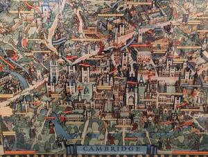 lot 166 image: Famed Pictorial Map of Cambridge College
