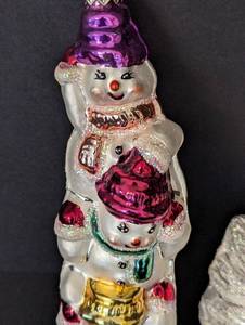 lot 189 image: Christopher Radko Glass Santa and Snowmen Ornaments