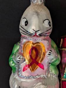 lot 190 image: Christopher Radko Glass Rabbit and Drum Ornaments