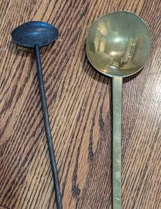 lot 212 image: Vintage Brass Spoons and Ember Warmers