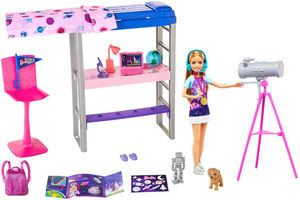 lot 2 image: Barbie Space Discovery Stacie Doll and Bedroom Playset with Puppy and Expanding Bunk Bed