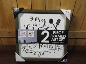 lot 74 image: 2 Piece Framed Art Set